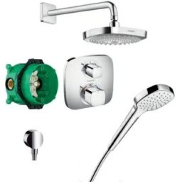 Set dus incastrat Hansgrohe Design Croma Select E / Ecostat E cu baterie termostatata -27294000