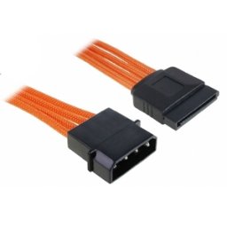 Cablu adaptor BitFenix Alchemy 4-pini Molex la 1x SATA, 45cm, orange/black, BFA-MSC-MSA45OK-RP