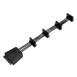 Cablu de alimentare 4xSATA Silverstone CP06-E4, flexibil, cu sistem de condensatori pentru stabilizarea tensiunii HDD/SSD/ODD