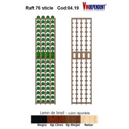 Raft din lemn tip display pentru 76 sticle