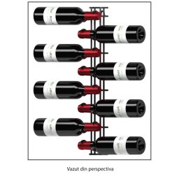 Suport metalic negru 8 sticle