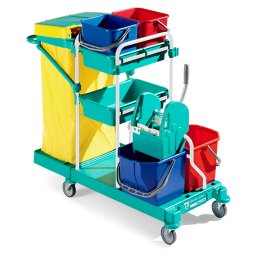 Carucior profesional pentru curatenie Green line cu cadru din polipropilena