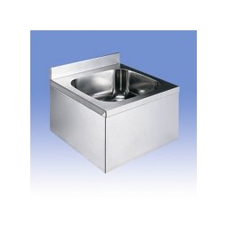 Lavoar Sanela din otel inox cu masca, sifon, set montaj, finisaj periat