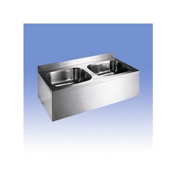 Spalator Sanela dublu din inox cu masca, sifon, set montaj, finisaj periat