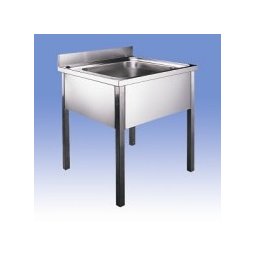Lavoar Sanela din otel inox stativ cu masca, sifon, finisaj periat