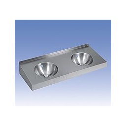 Lavoar Sanela dublu din otel inox cu sifon, set montaj, 1200x500 mm, periat