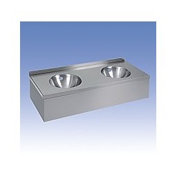 Lavoar Sanela dublu din otel inox cu masca, sifon, set montaj, 1200x500 mm, finisaj periat