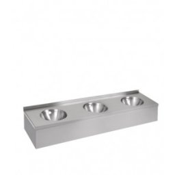 Lavoar Sanela din otel inoxidabil cu 3 cuve model SLUN 20P, cu masca
