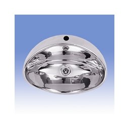 Lavoar Sanela incastrabil din otel inox, oval cu sifon, set montaj, finisaj polisat