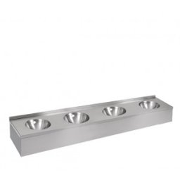 Lavoar Sanela din otel inoxidabil 4 cuve model SLUN 60P, cu masca