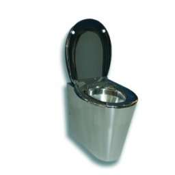 ToaletÄƒ stativÄƒ din inox cu ramÄƒ È™i capac negre, umplutÄƒ cu spumÄƒ din poliuretan, set montaj, finisaj periat