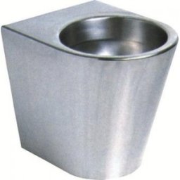 ToaletÄƒ conicÄƒ antivandal din inox, umplutÄƒ cu spumÄƒ din poliuretan, montaj din camera de service, fÄƒrÄƒ capac, finisaj periat