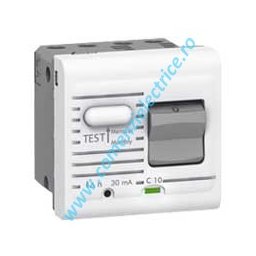 DISJUNCTOR DIFERENTIAL 1P+N 230V 10A 30MA 2 MODULE ALB LEGRAND MOSAIC
