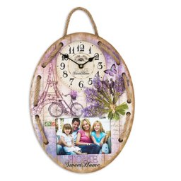 Ceas de perete lila oval 3302