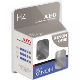 Set 2 becuri auto halogen AEG H4 Blue Xenon