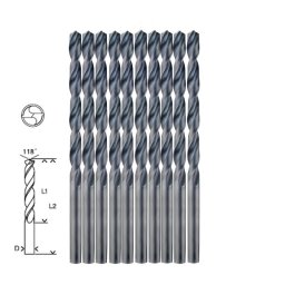 Set 10 burghie pentru metal HSS-R HAWERA 6.5 x 63 x 101 mm