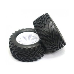 Roti pentru Monster Truck Mega-V 1/10 , cu jante cu spite albe