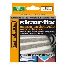 Banda auto-adeziva antiderapanta SICUR-FIX negru - 3 buc. x 19mm x 60cm