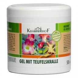 Gel cu Gheara Diavolului Krauterhof, 500ml – Gel Antiinflamator pentru Masaj Corporal, Relaxare Musculară și Articulară – Formulă Revigorantă cu Extract de Rădăcină de Harpagophytum – Calitate Germană