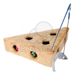 Trixie Jucarie Pentru Pisici, Cascaval Cu 3 Mingi bej/gri (TRX4505)