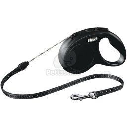 Lesă tip șnur Flexi Classic S, diverse culori, 5 m negru