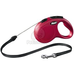 Lesă tip șnur Flexi Classic S, diverse culori, 5 m roșu