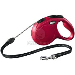 Lesă tip șnur Flexi Classic M, diverse culori, 5 m roșu