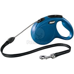 Lesă tip șnur Flexi Classic M, diverse culori, 5 m albastru