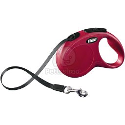 Lesă cu bandă Flexi Classic S, diverse culori, 5 m roșu