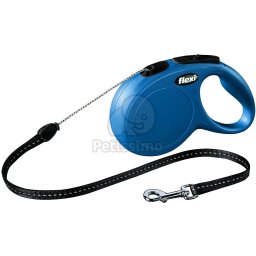 Lesă tip șnur Flexi Classic S, diverse culori, 8 m albastru