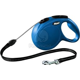 Flexi Classic M lesă tip șnur, diverse culori, 8 m albastru