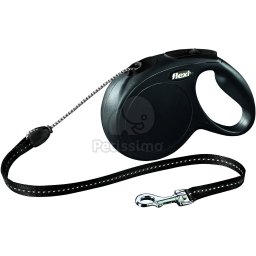 Flexi Classic M lesă tip șnur, diverse culori, 8 m negru
