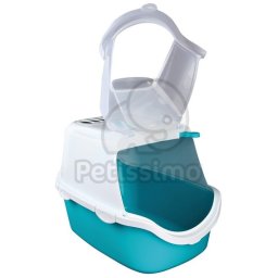 Trixie Vico Litieră cu acoperiș pentru pisici turcoaz / alb (TRX40345)