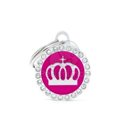 My family medalion - Glam în formă de cerc, coroană pink (BH26GM05)