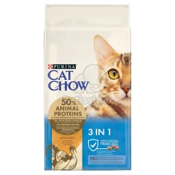 Cat Chow Adult 3in1 cu curcan 15 kg