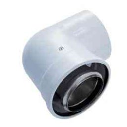 Cot prelungitor coaxial din aluminiu pentru kit evacuare 90 grade