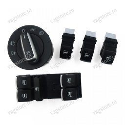 Set Butoane Geamuri Electrice insertie Crom pentru VW Jetta MK6 Touran Passat B7