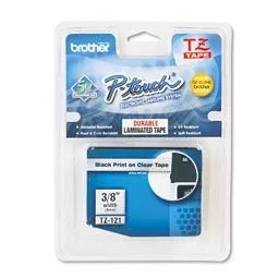 Banda laminata Brother TZ121, 8m/9mm negru/transparent