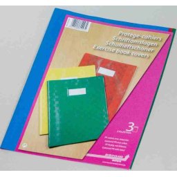 Coperta PP cu eticheta, pentru caiet A4, 3 buc/set, AURORA - culori asortate