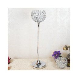 Suport Argintiu Pentru Flori Si Cupa De Cristal