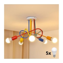 Lustr LED pentru copii OXFORD 5xE27/15W/230V montat pe tavan