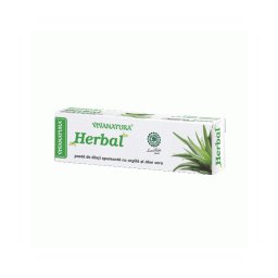 Pasta de dinti spumanta herbal, cu argila si aloe vera 50ml VIVA NATURA