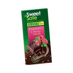 Ciocolata amaruie sem. de canepa&zmeura ind. stevie 90gr sweet&safe 90gr SLY NUTRITIA