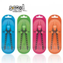 Set compas metalic cu mine rezerva in cutie PVC