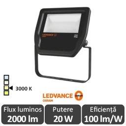 Osram Ledvance - Proiector LED de Exterior 20W IP65 3000K Alb-Cald BK