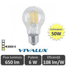 Bec LED Clasic Vivalux 6W 720lm E27 AF60