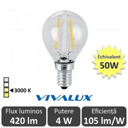 Bec LED Clasic Vivalux 4W 420lm E14 GF45
