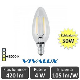 Bec LED Clasic Vivalux 4W 420lm E14 BF35