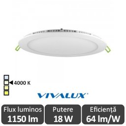Vivalux Panou ESTE LED Rotund 18W CL/W 4000K Alb sau Negru
