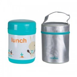 Termos mancare solida dublu compartimentat cu gentuta termica Lunch Time